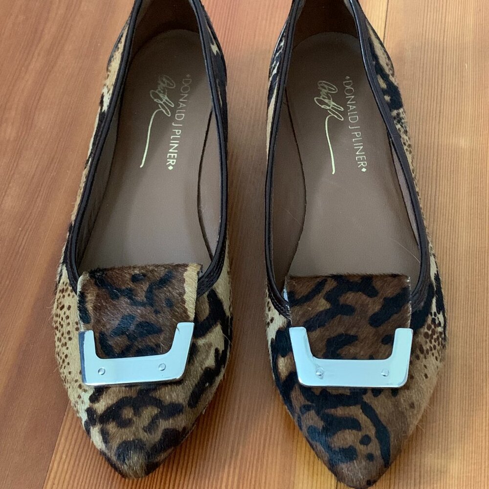 Donald J Pliner Leopard Skin Print Low Wedge, Sz 6.5